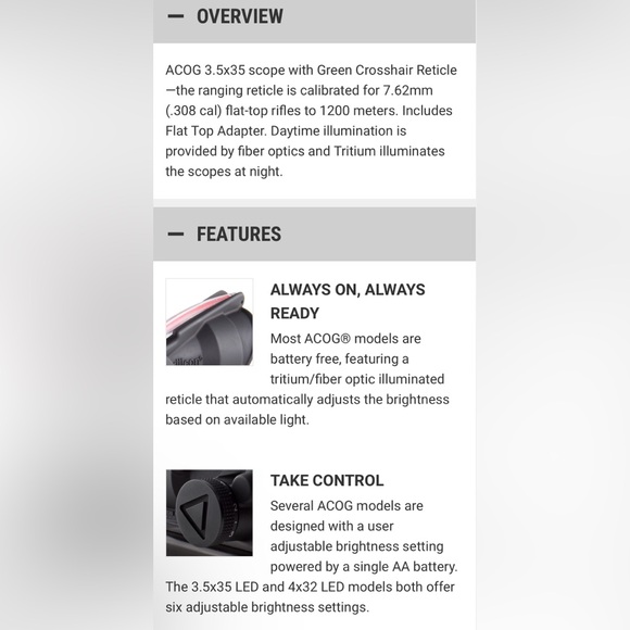 💀 TrijiconACOG 3.5x35 Scope w Green Reticle Christensen Arms Cerakote - Picture 14 of 16